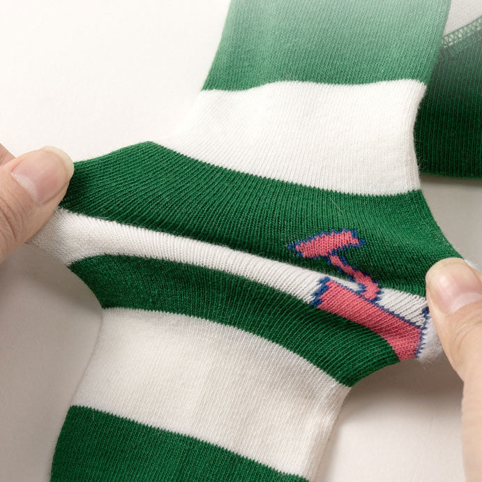 Soft Striped Cute Animal Applique Baby Suspender Tights