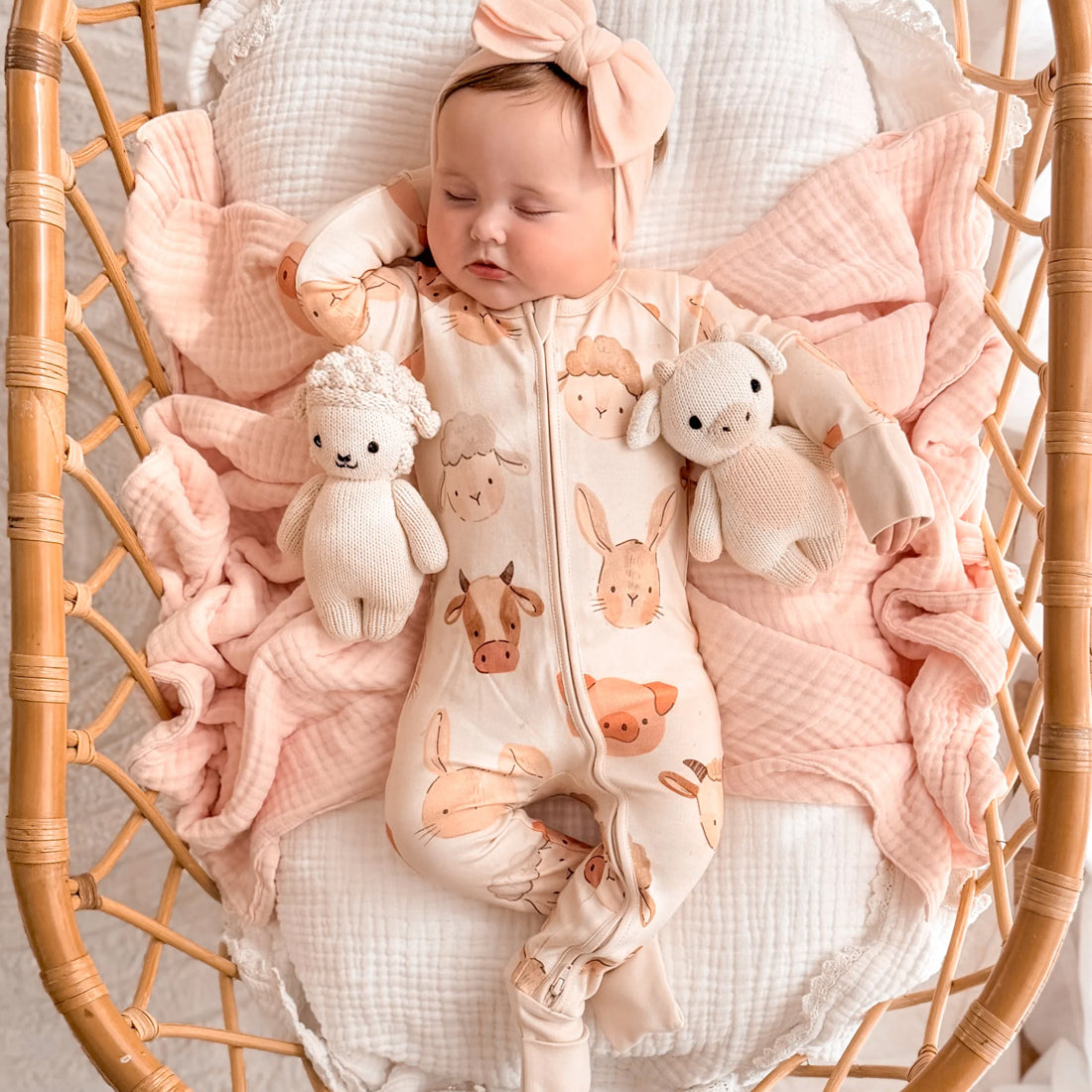 Adorable Animal Print Zipper Long Sleeve Baby Jumpsuit
