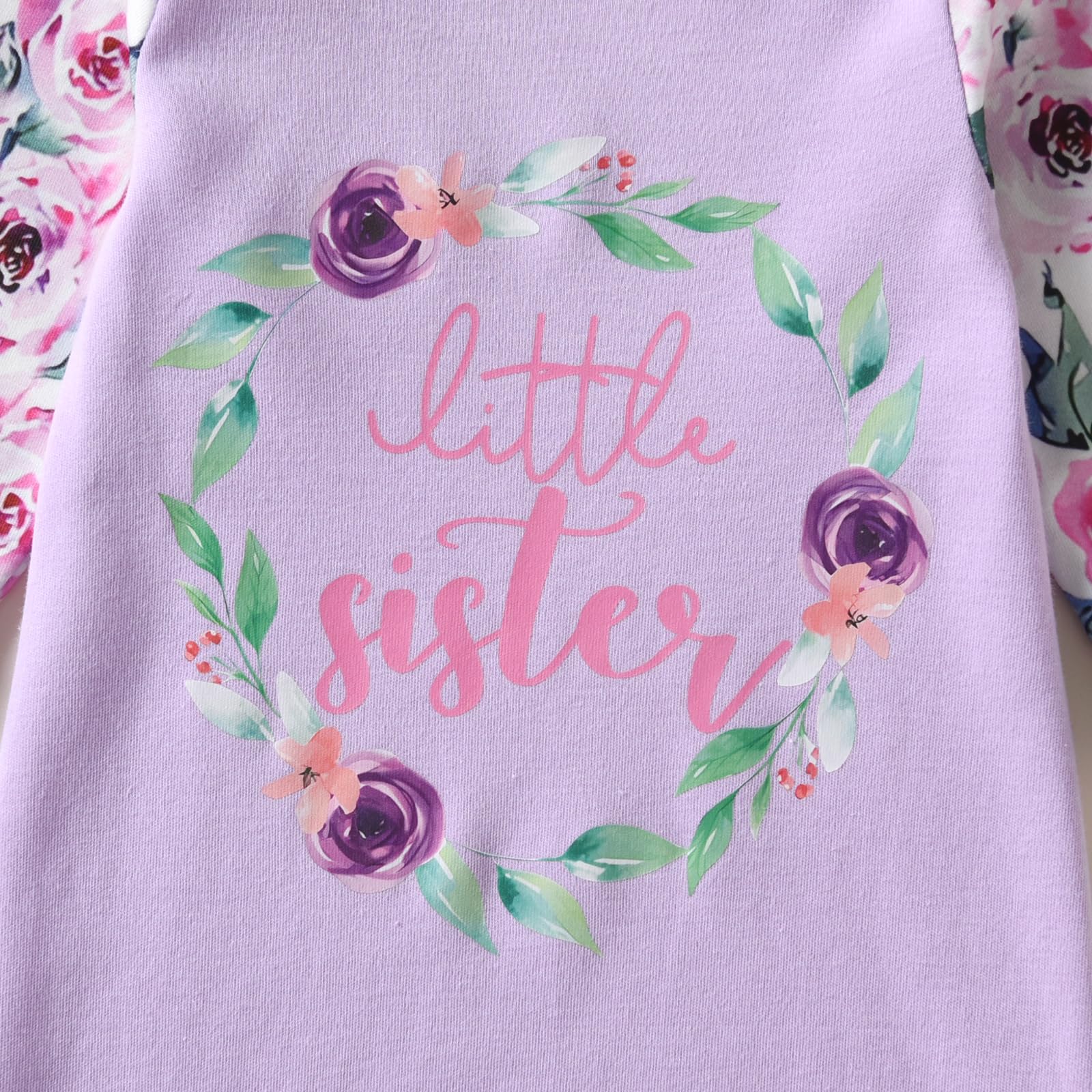 Little Sister Letter Floral Printed Newborn Baby Sleeping Bag Set