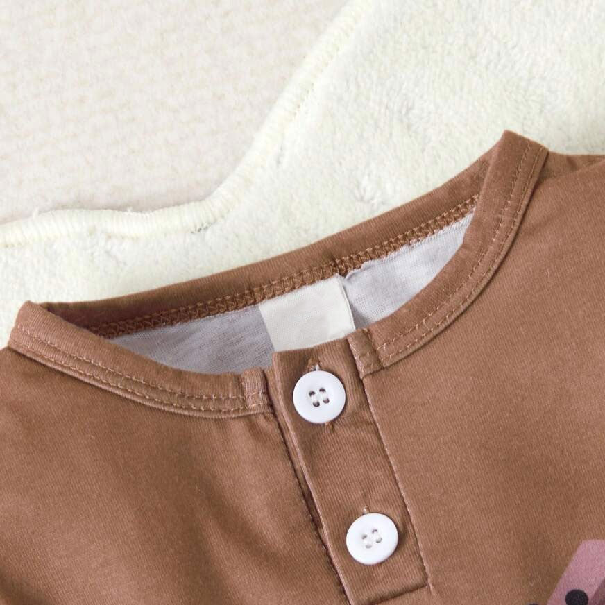 3PCS Timeless Koala Stripe Printed Long Sleeve Baby Set
