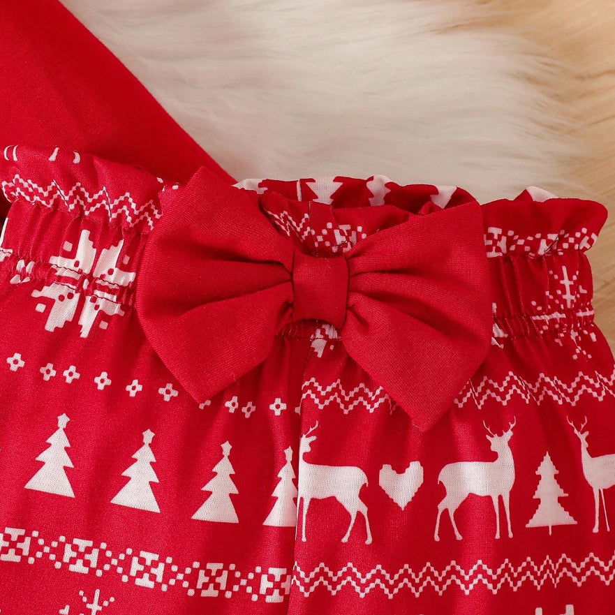 3PCS Ho Ho Ho! Merry Christmas Letter Print Baby Set