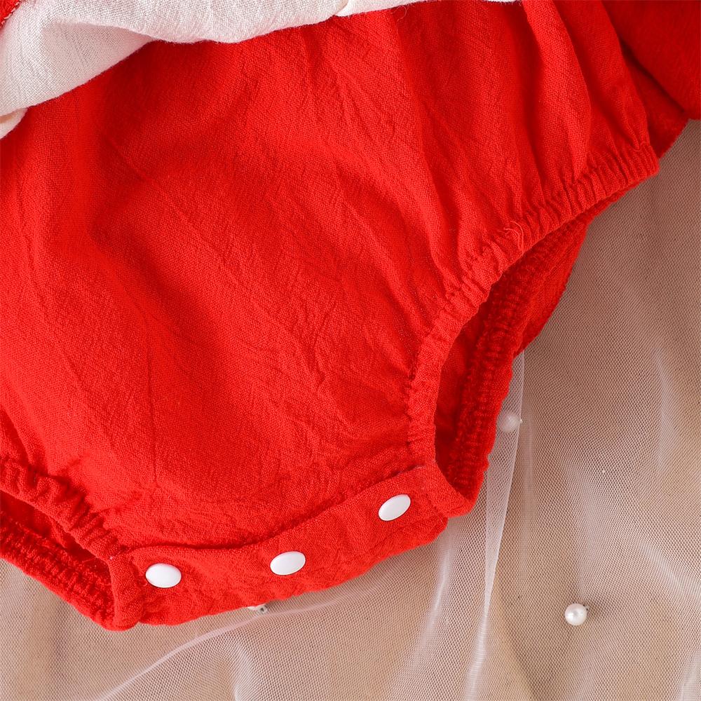 2PCS Sweet Strawberry Appliqué Sleeveless Baby Romper