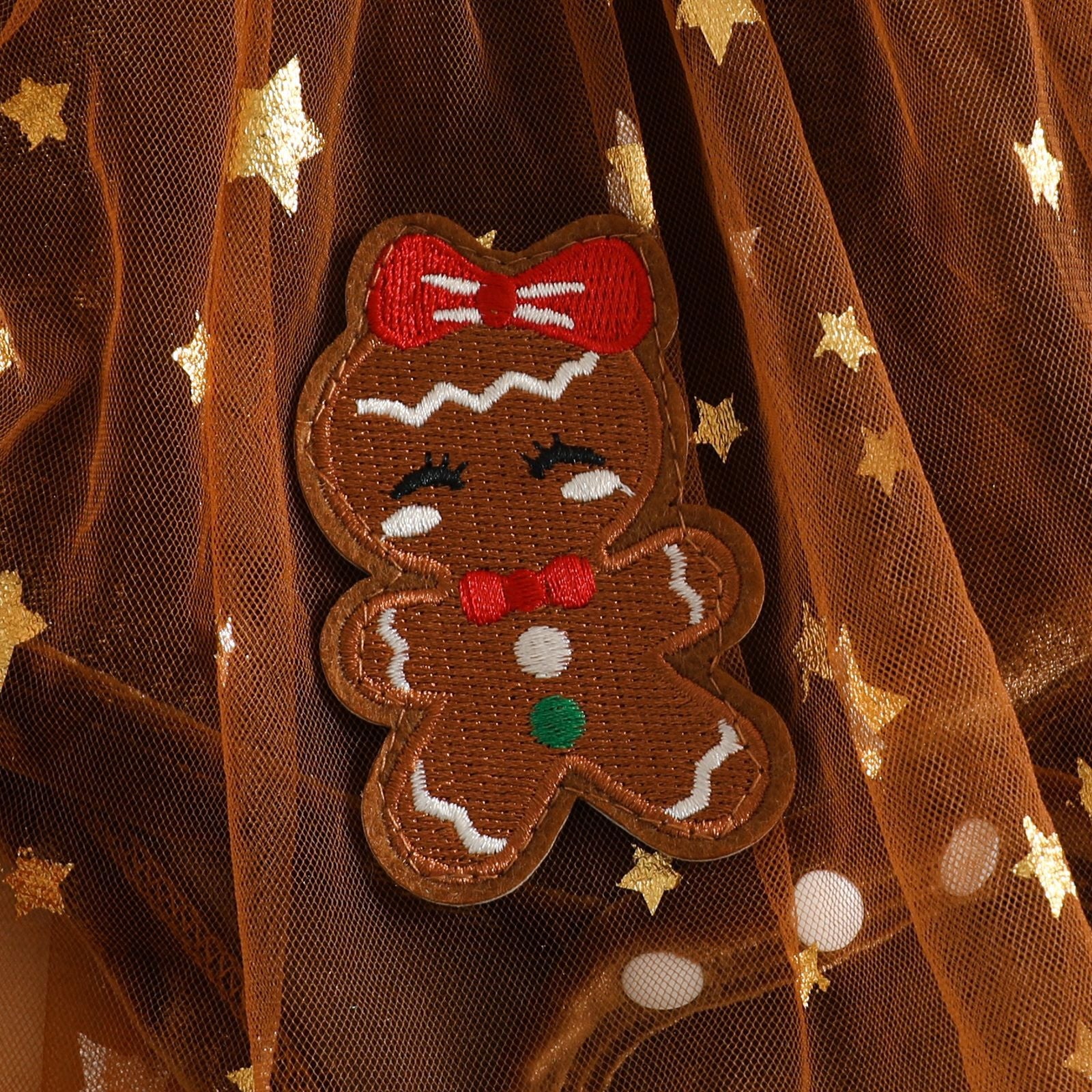 3PCS Lovely Christmas Elk Gingerbread Embroidery Velvet Baby Romper