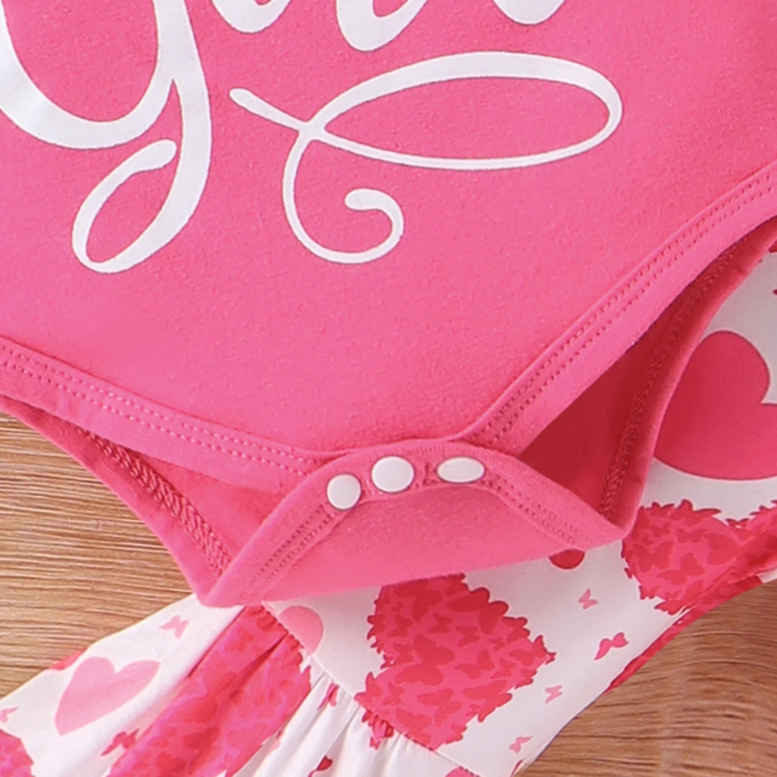 3PCS Daddy's Girl Letter Heart Print Short Sleeve Baby Set