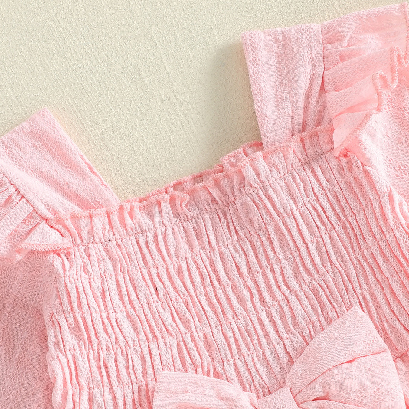 Sweet Solid Color Ruffles Decoration Baby Romper