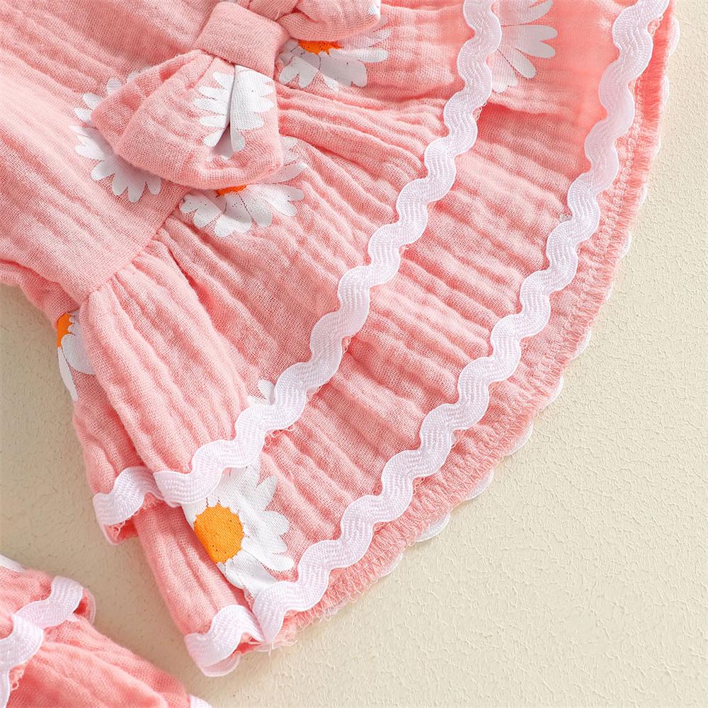 3PCS I Got It From My Mama Letter Daisy Print Long Sleeve Baby Set