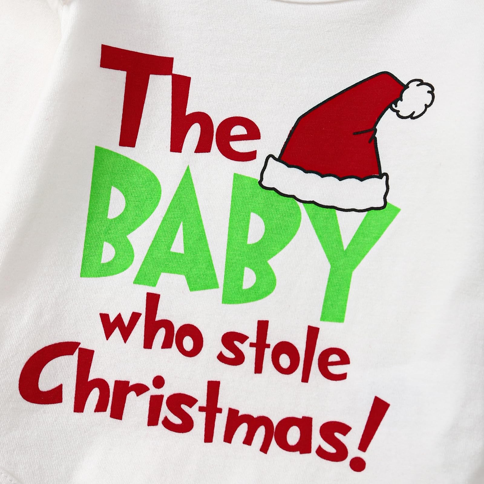 3PCS The Baby Who Stole Christmas Letter Printed Baby Set