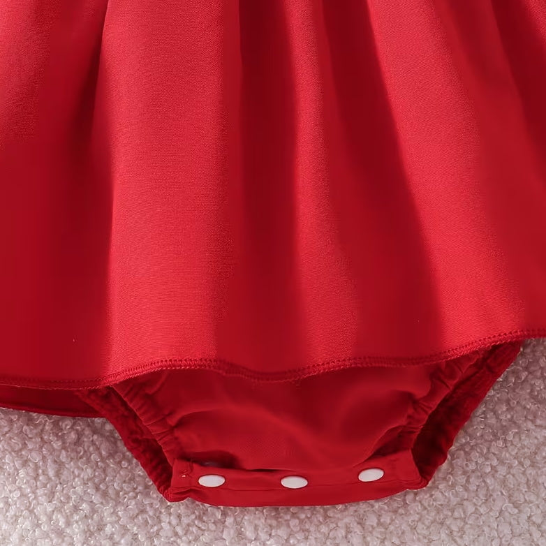 3PCS Pretty Bow Print Ruffle Long Sleeve Baby Girl Romper
