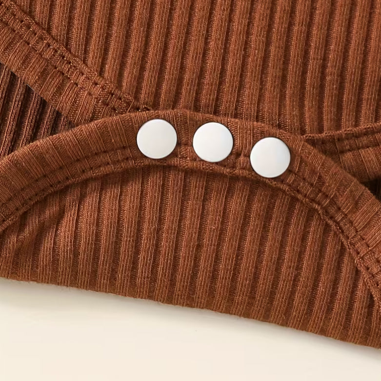 4PCS  Hello I'm New Here Deer Letter Floral Printed Baby Set