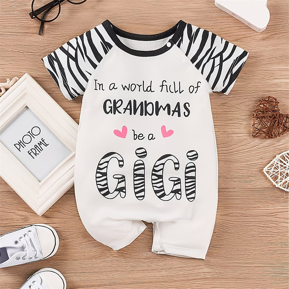 In A World Full of GRANDMAS Be A GIGI Letter Printed Short Sleeve Baby Jumpsuit
