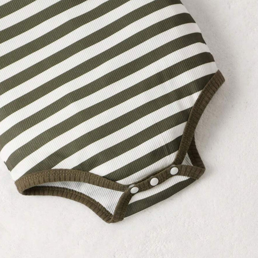 3PCS Comfy Stripe Printed Short Sleeve Baby Set
