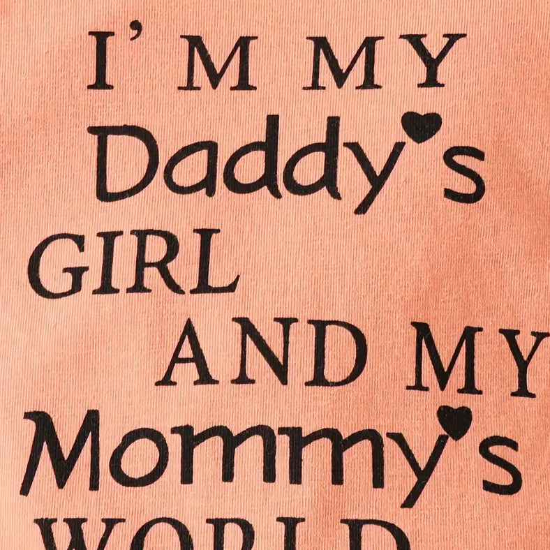 3PCS I'M My Daddy's Girl Letter Floral Printed Baby Set