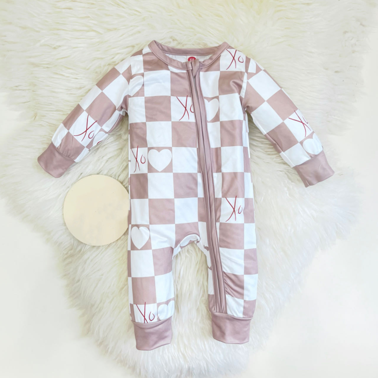 Stylish Checkered Printed Long Sleeve Baby Jumpsuit