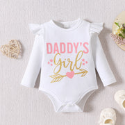 3PCS Daddy's Girl Letter Printed Long Sleeve Baby Set