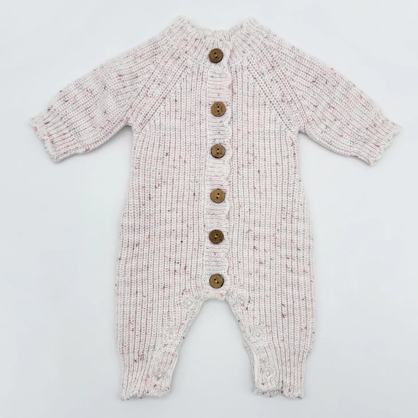 2PCS Comfy Solid Color Long Sleeve Baby Knit Jumpsuit