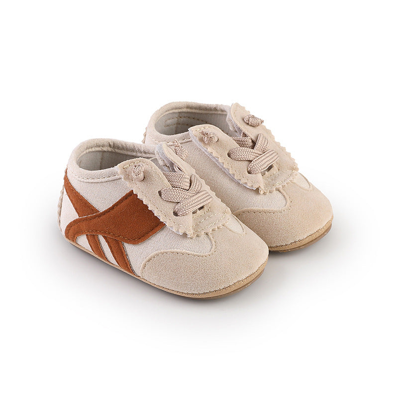 Unisex Baby Colorblock Breathable Non-Slip Soft Sole Prewalker Shoes