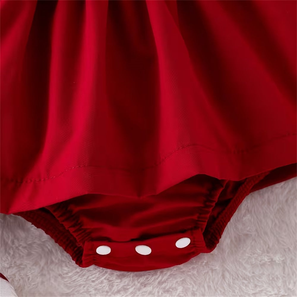 3PCS Trend Heart Print Ruffle Shoulder Long Sleeve Baby Romper