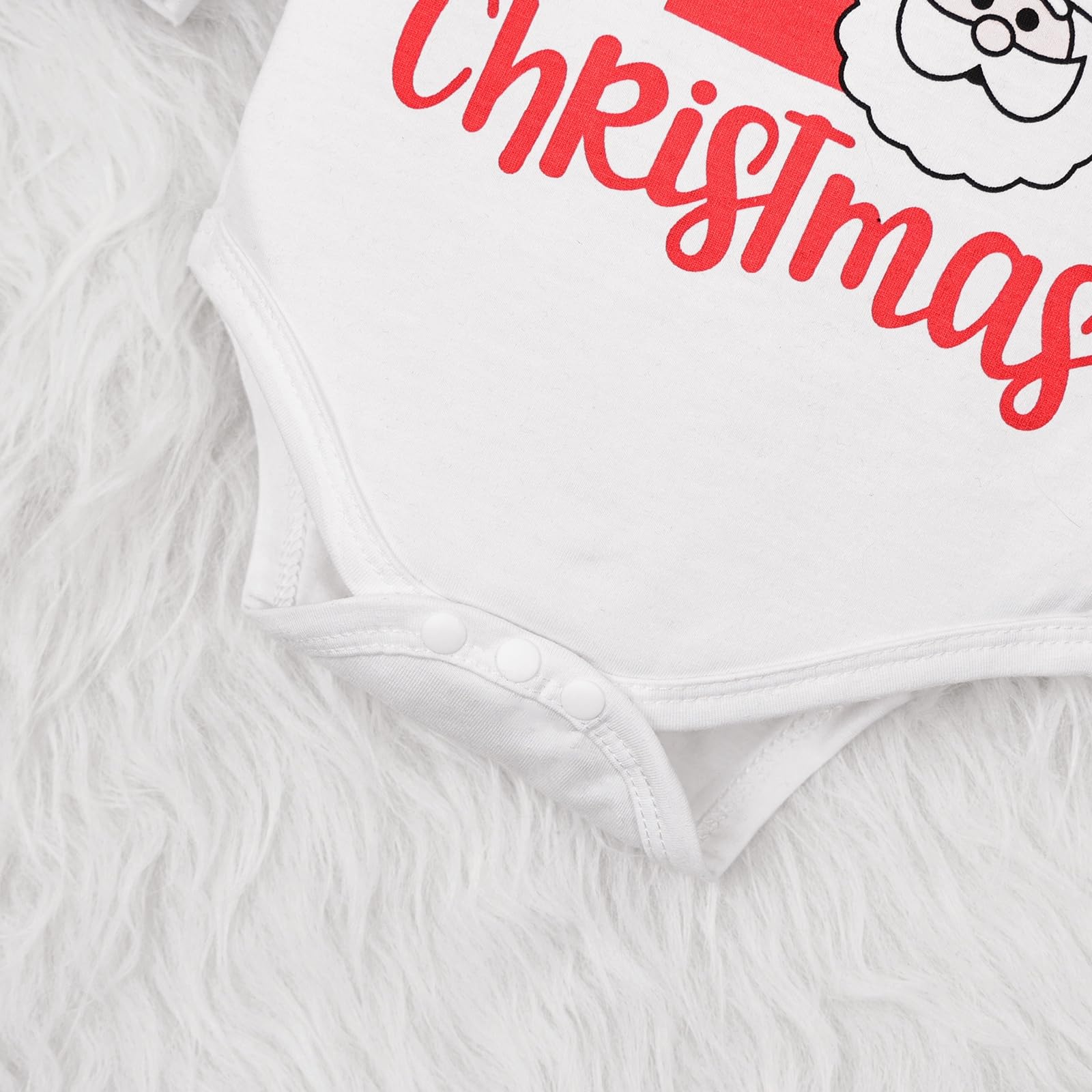 4PCS My 1st Christmas Letter Printed Long Sleeve Ruffled Baby Set