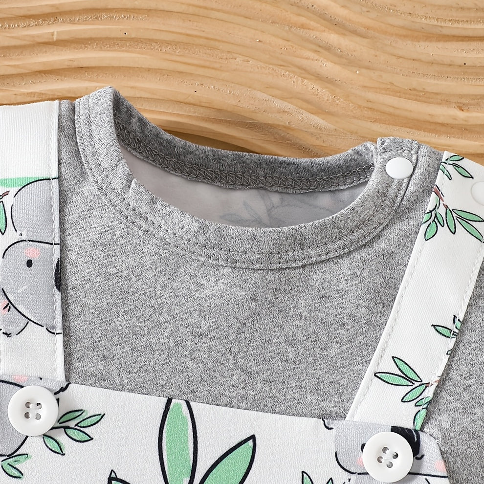 Cute Koala Print Short Sleeve Baby Jumpsuit