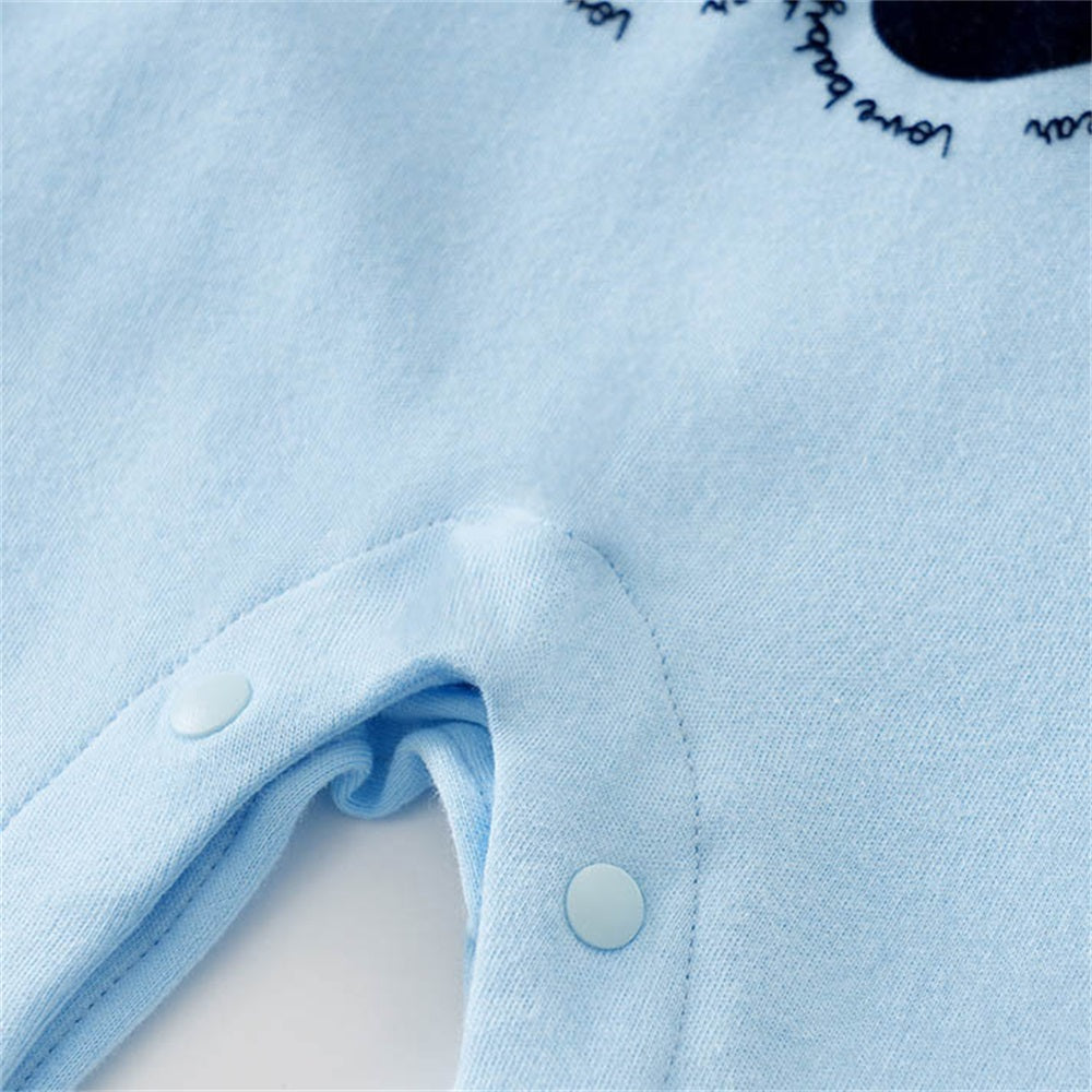 Stylish Bear Print Plaid Long Sleeve Baby Jumpsuit