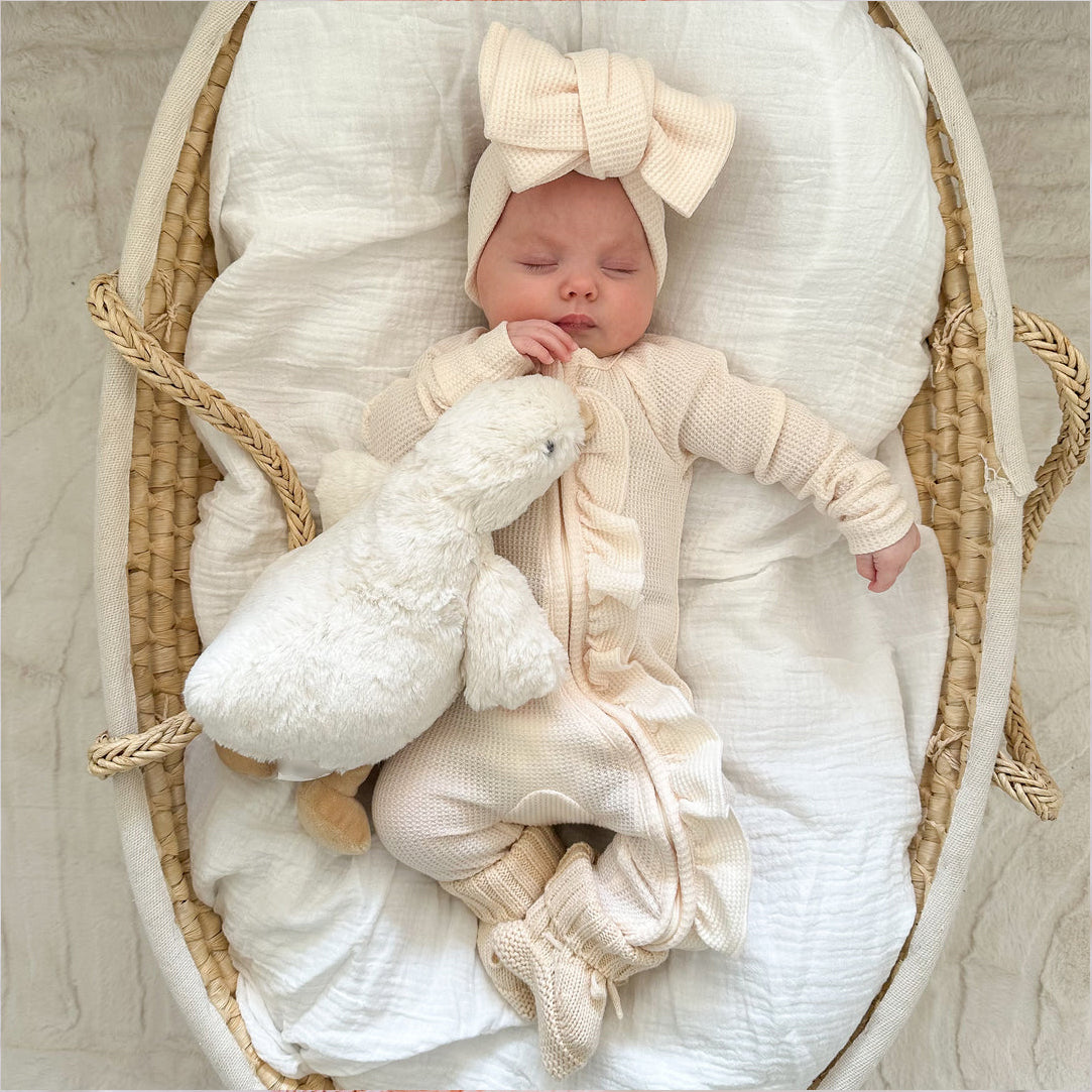 2PCS Waffle Solid Color Zipper Baby Jumpsuit