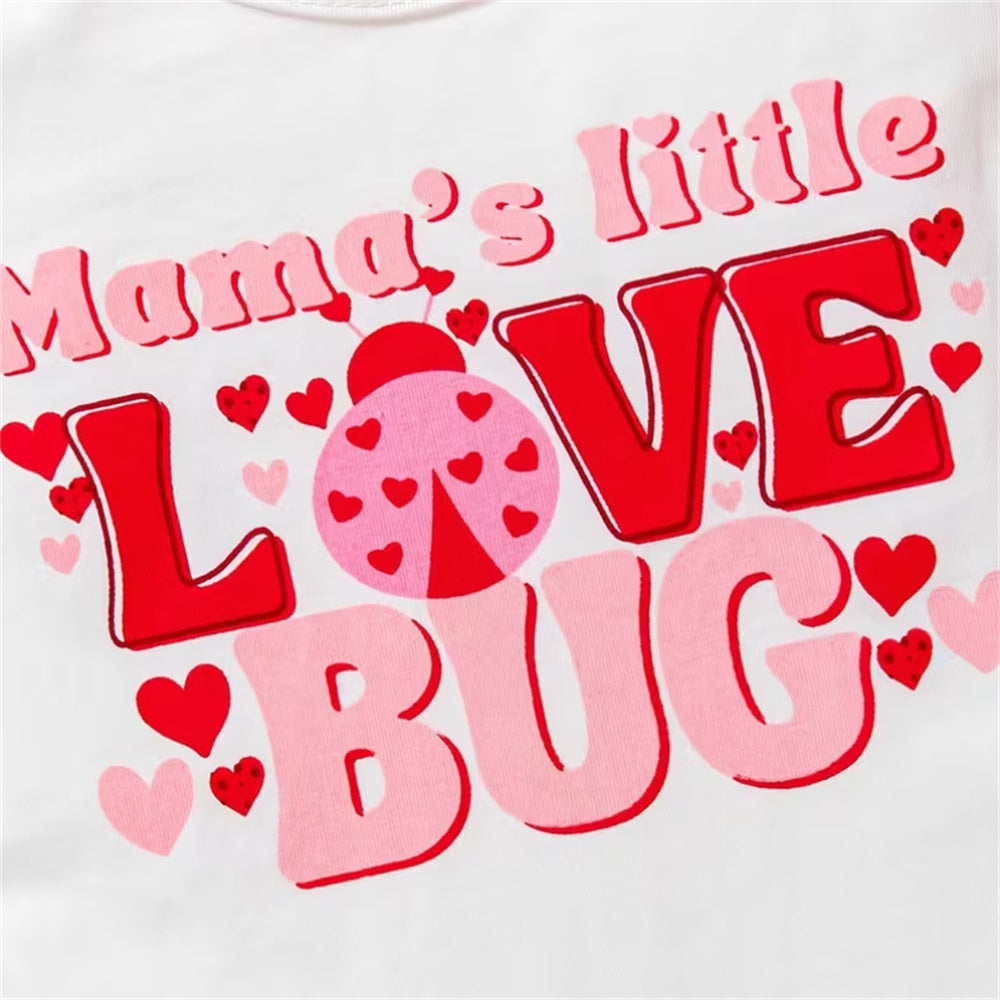 3PCS Mama's Letter Love BUG Letter Print Long Sleeve Baby Set