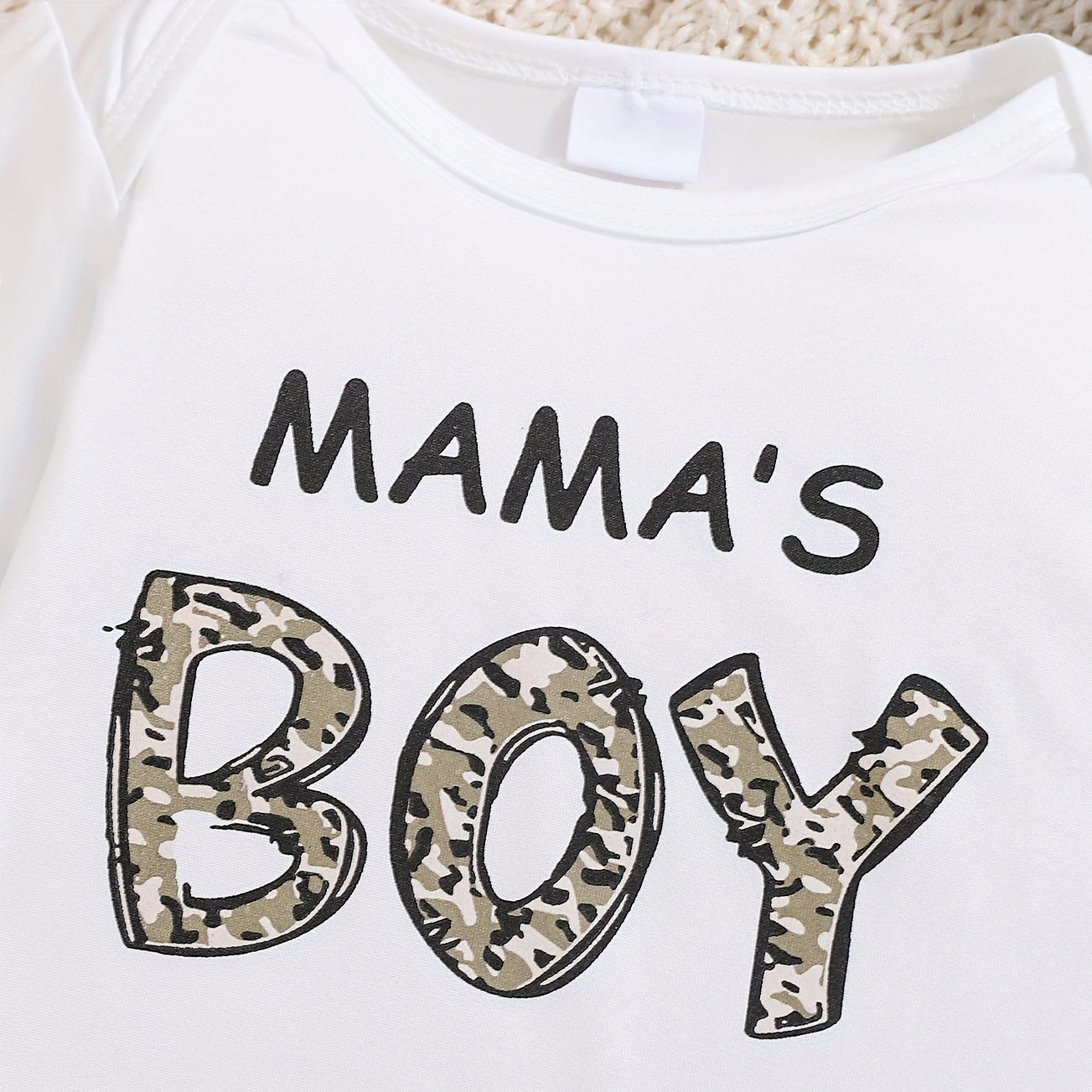 3PCS Mama's Boy Letter Printed Long Sleeve Baby Set