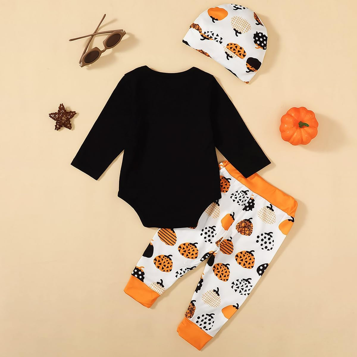 3PCS Cutest Pumpkin Letter Printed Long Sleeve Baby Set