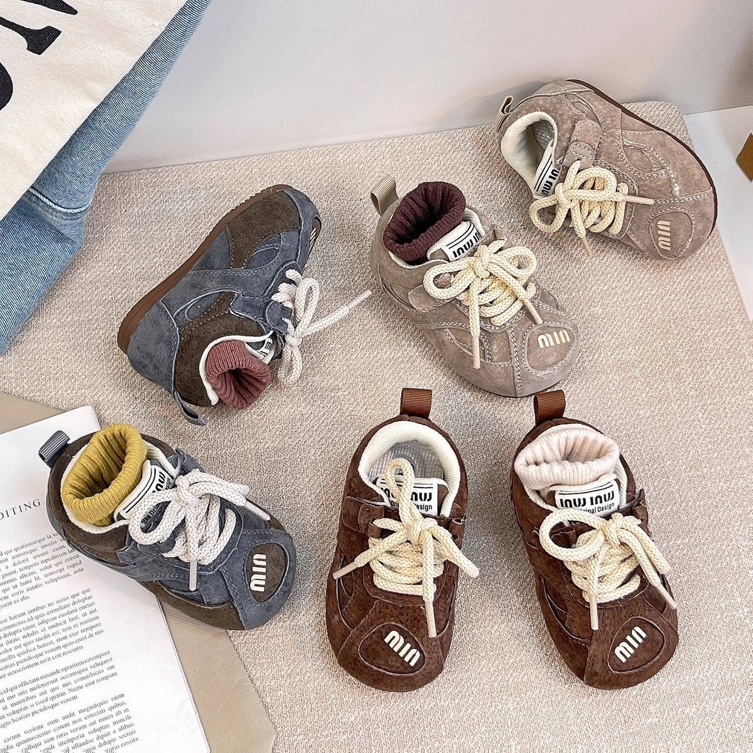 Non Slip Wear Resistant Casual Lace Up Baby Shoes