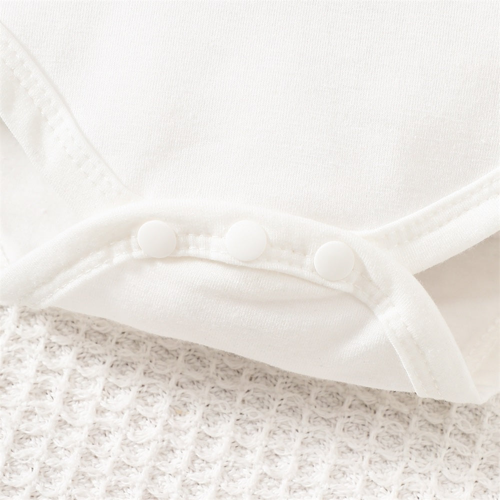 3PCS Animal Embroidery Plaid Long Sleeve Baby Set