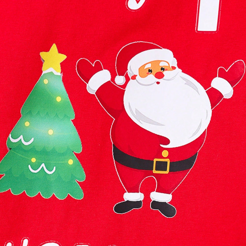 3PCS My 1st Christmas Letter Santa Claus Stripe Printed Baby Set