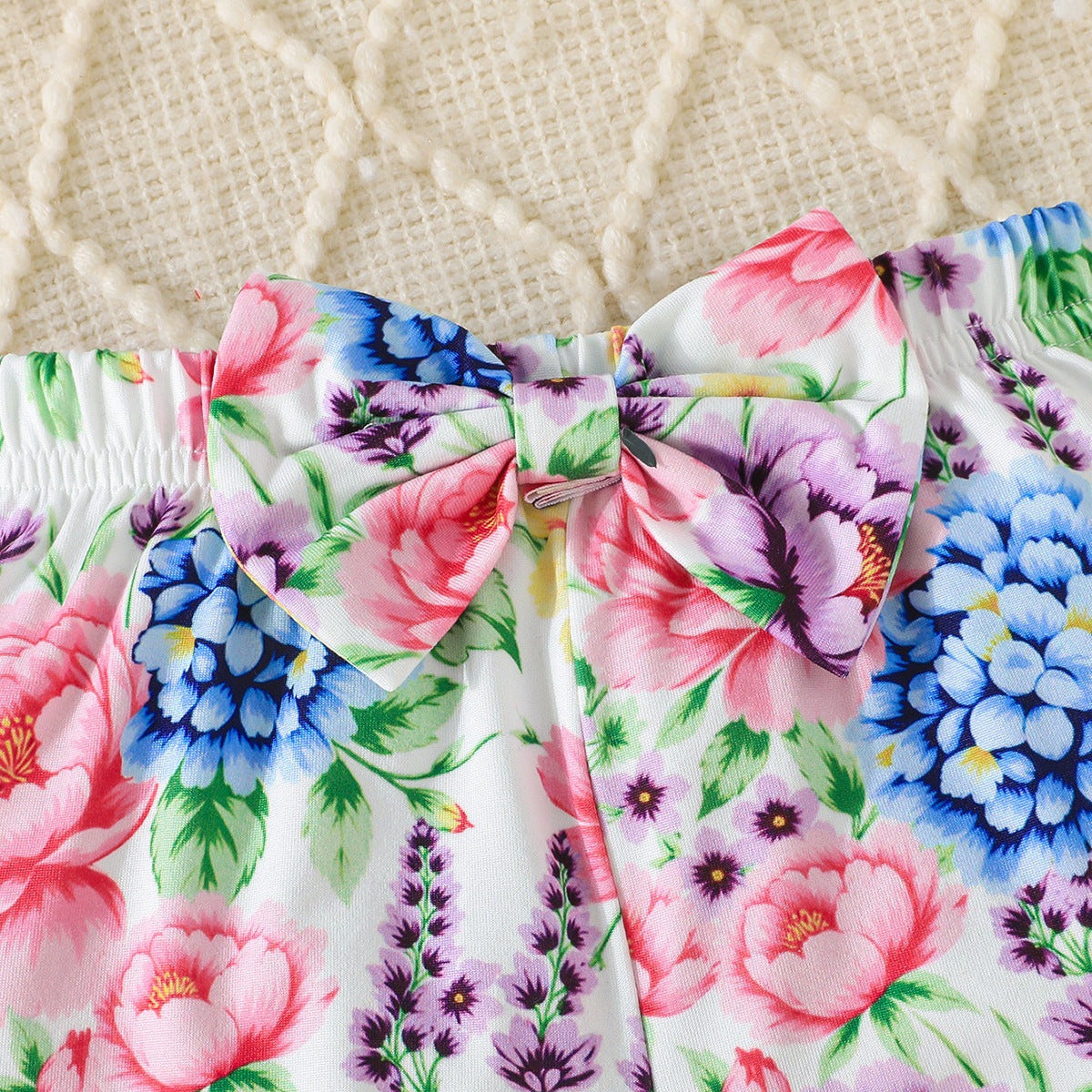 3PCS Adorable Giraffe Floral Print Short Sleeve Baby Set