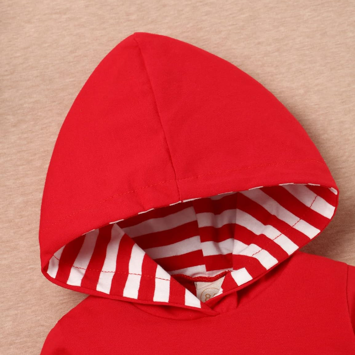 2PCS My 1st Christmas Letter Stripe Printed Hoodie Baby Set