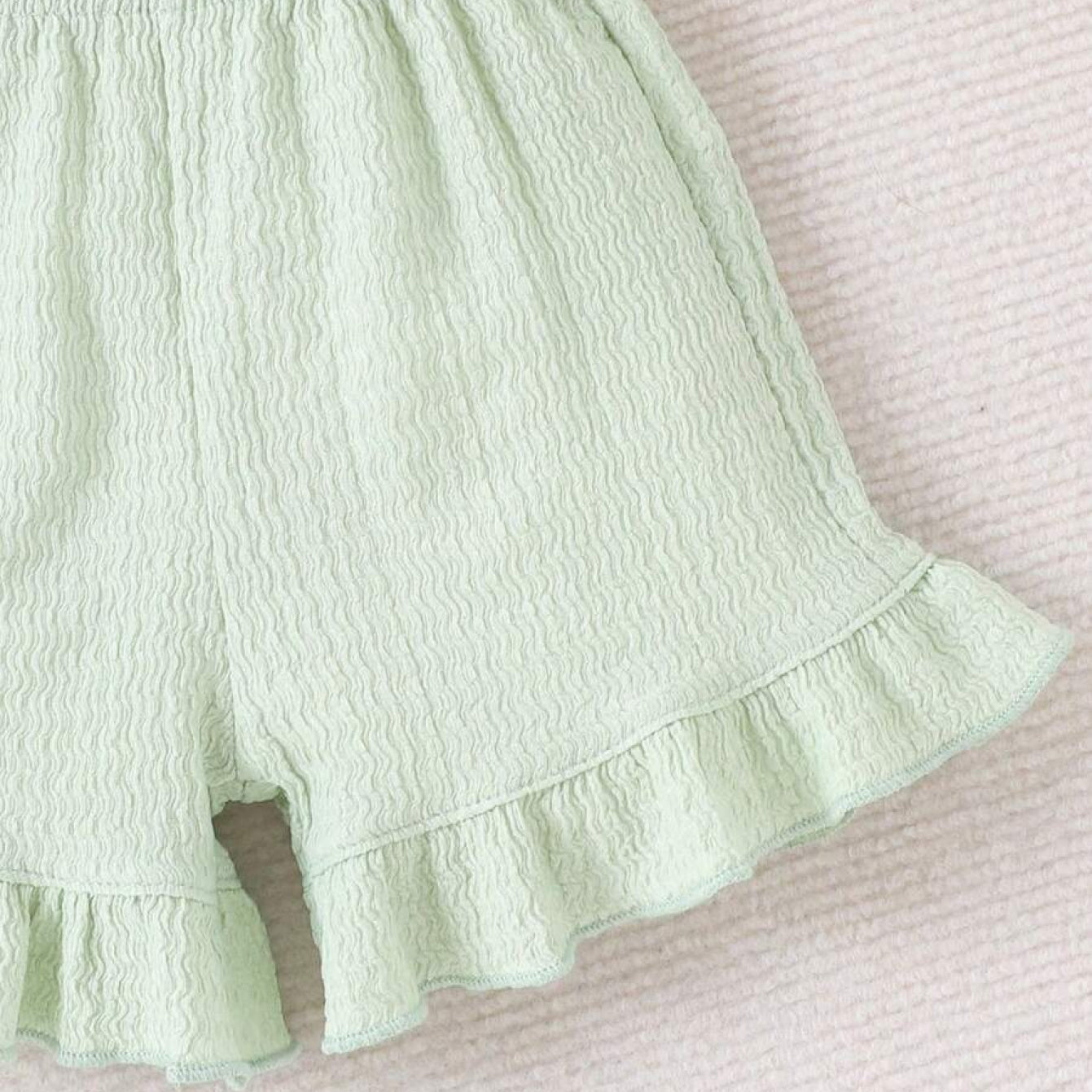 3PCS Chic Solid Color Bow Sleeveless Baby Set