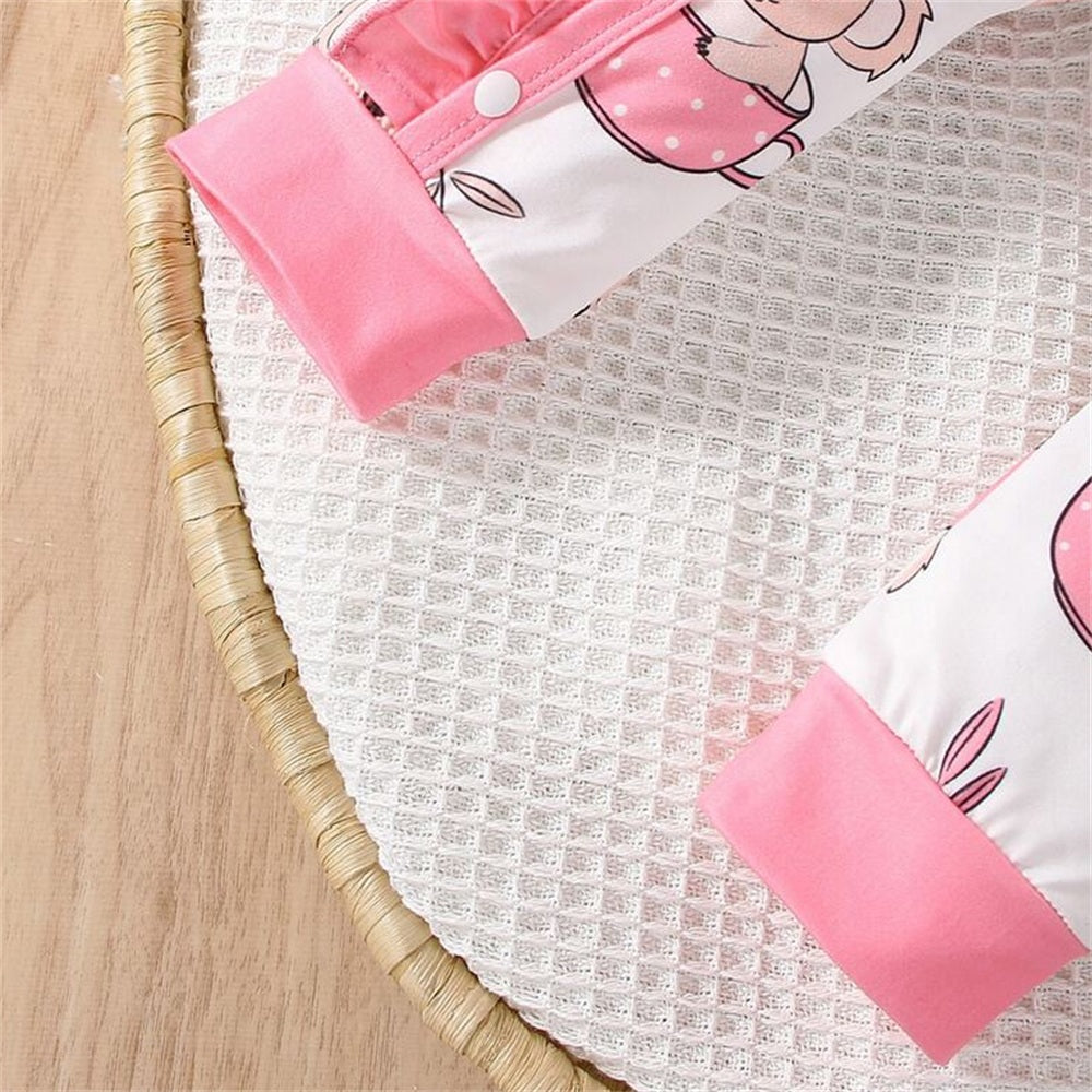 2PCS Lovely Koala Print Short Sleeve Baby Girl Jumpsuit