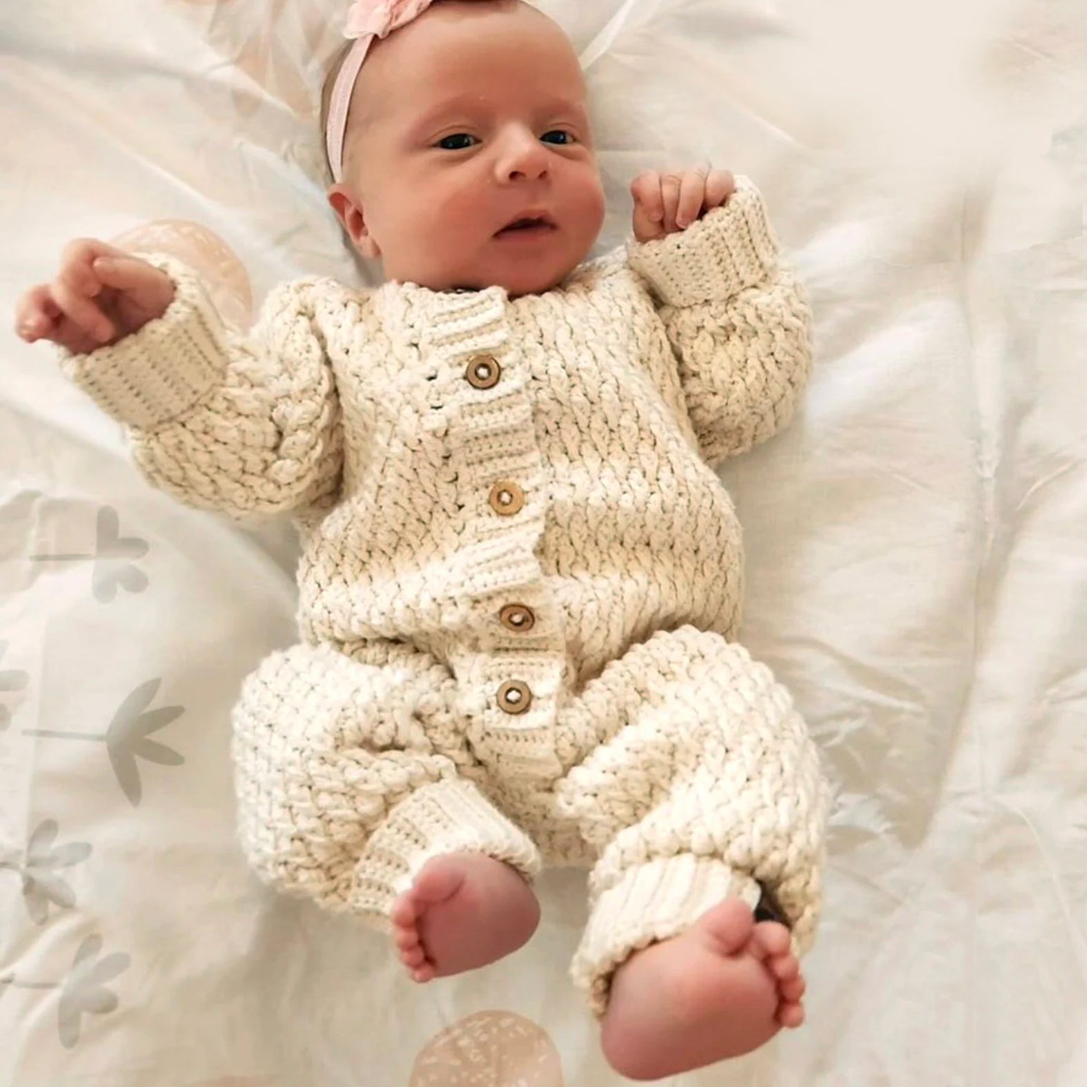 Classy Knit Solid Color Baby Jumpsuit