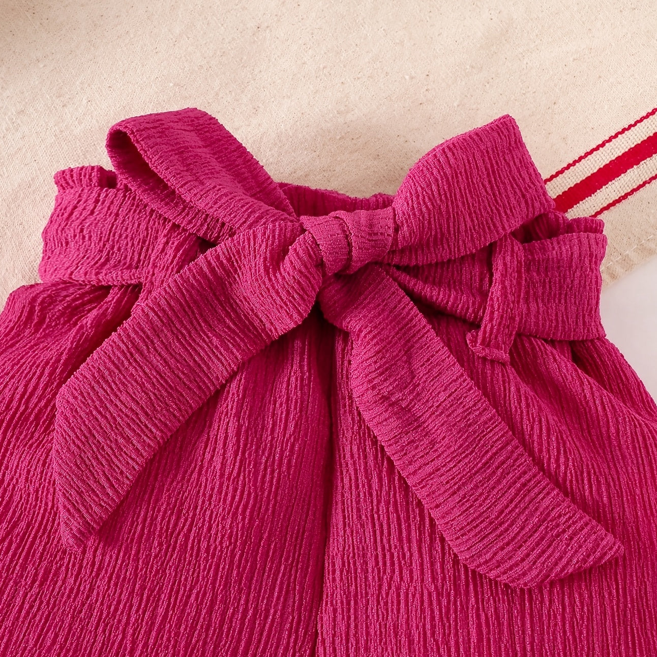 3PCS Pure Solid Color Flutter Sleeve Baby Set