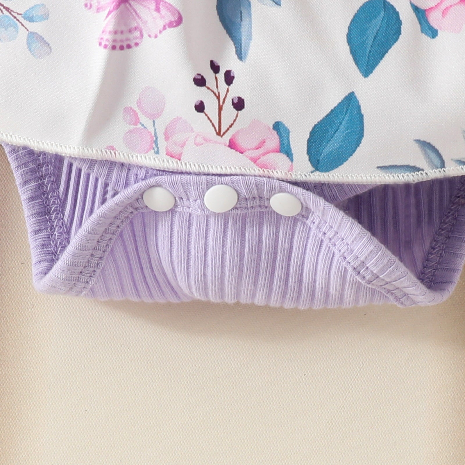 2PCS Grace Floral Printed Fly Sleeve Baby Romper