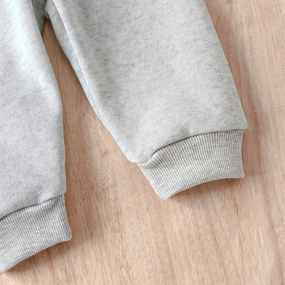 2PCS Casual Mama's Mini Letter Printed Long Sleeve Hooded Baby Boy Set