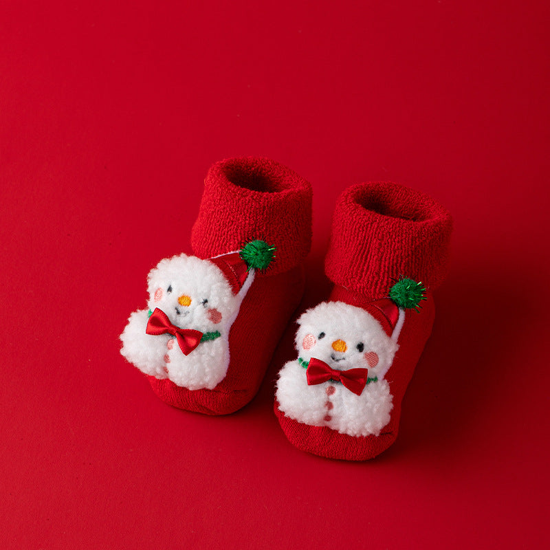 Thick Warm Christmas 3D Figure Decor Baby Socks