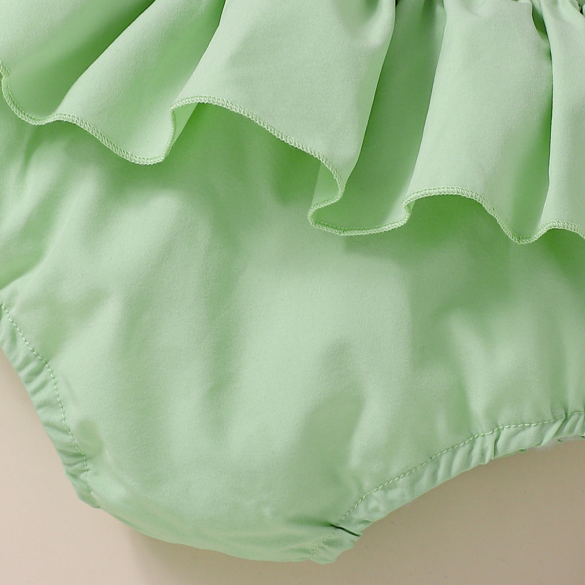 2PCS Lovely Watermelon Seed Print Flutter Sleeve Baby Romper