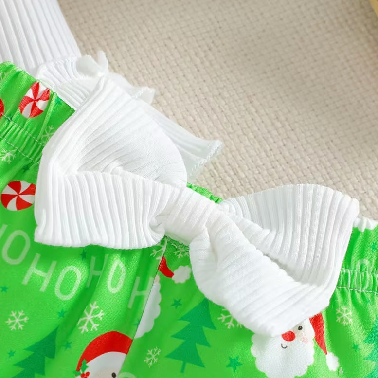 3PCS The Baby Who Stole Christmas Santa Claus Print Baby Set