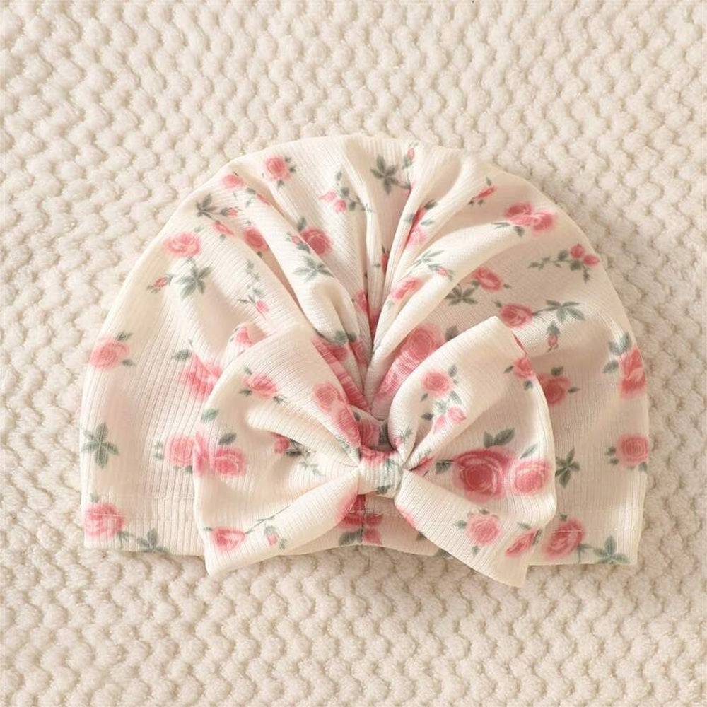 2PCS Comfy Floral Printed Ruffle Long Sleeve Baby Girl Jumpsuit