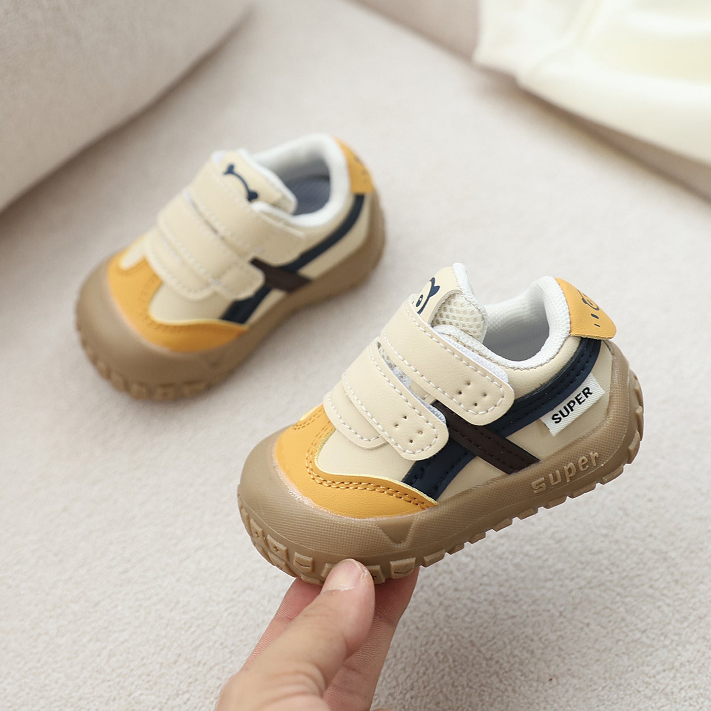 Unisex Baby & Toddler Colorblock Non-Slip Soft Sole First Walker Sneakers