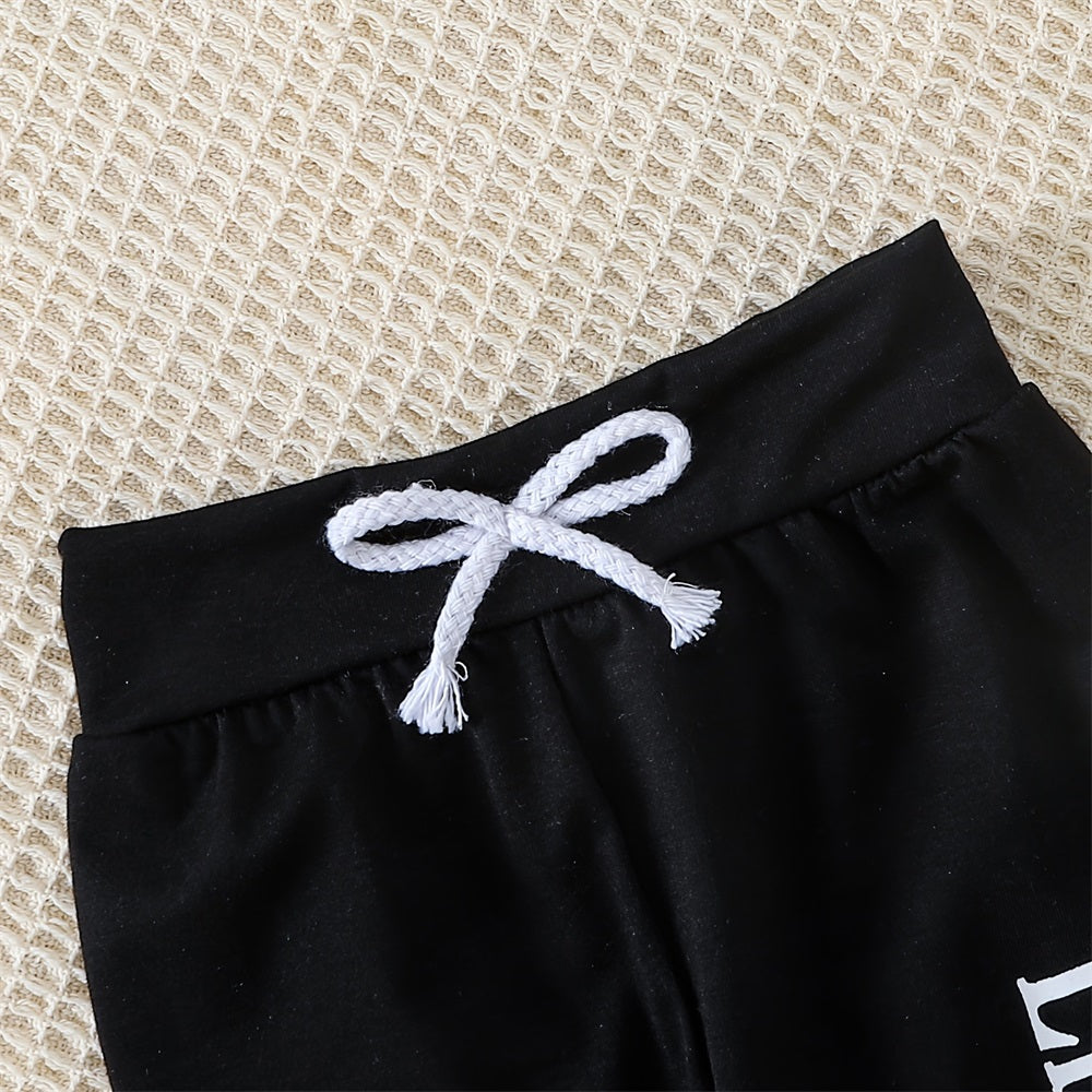 2PCS Daddy and Me Best Buddies for Life Letter Print Baby Set