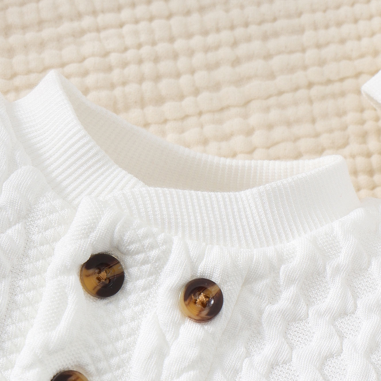 2PCS Classy Solid Color Long Sleeve Baby Knit Jumpsuit