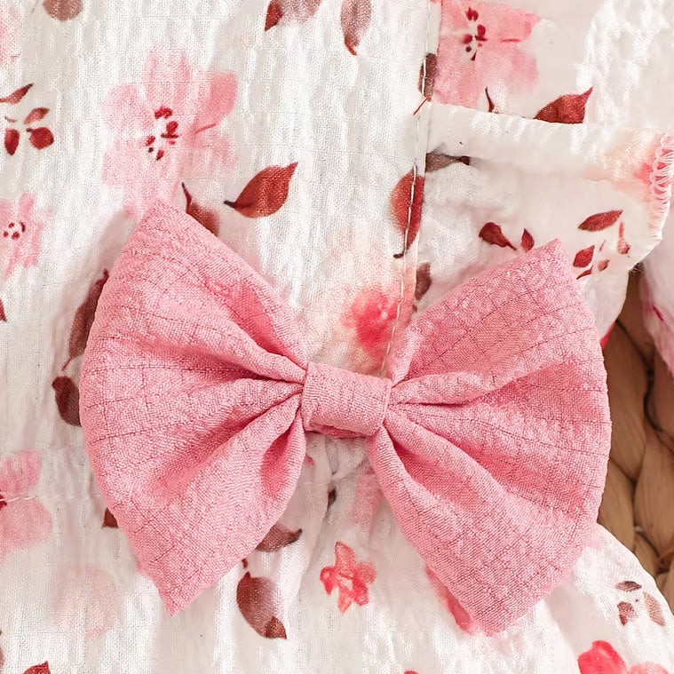 Endearing Floral Printed Ruffle Long Sleeve Baby Jumpsuit