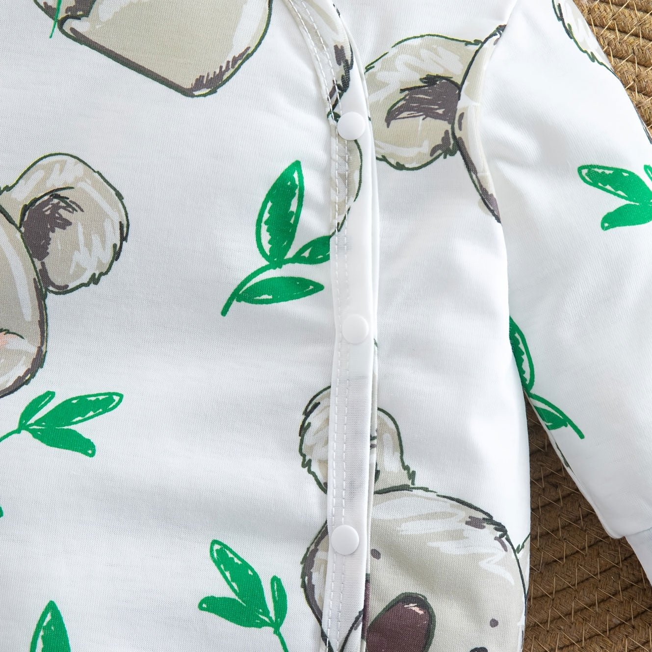 2PCS Casual Cute Koala Printed Long Sleeve Baby Jumpsuit
