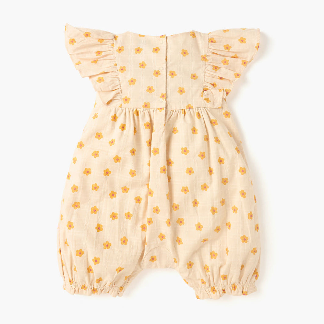 Delightful Floral Printed Sleeveless Baby Jumpsuit