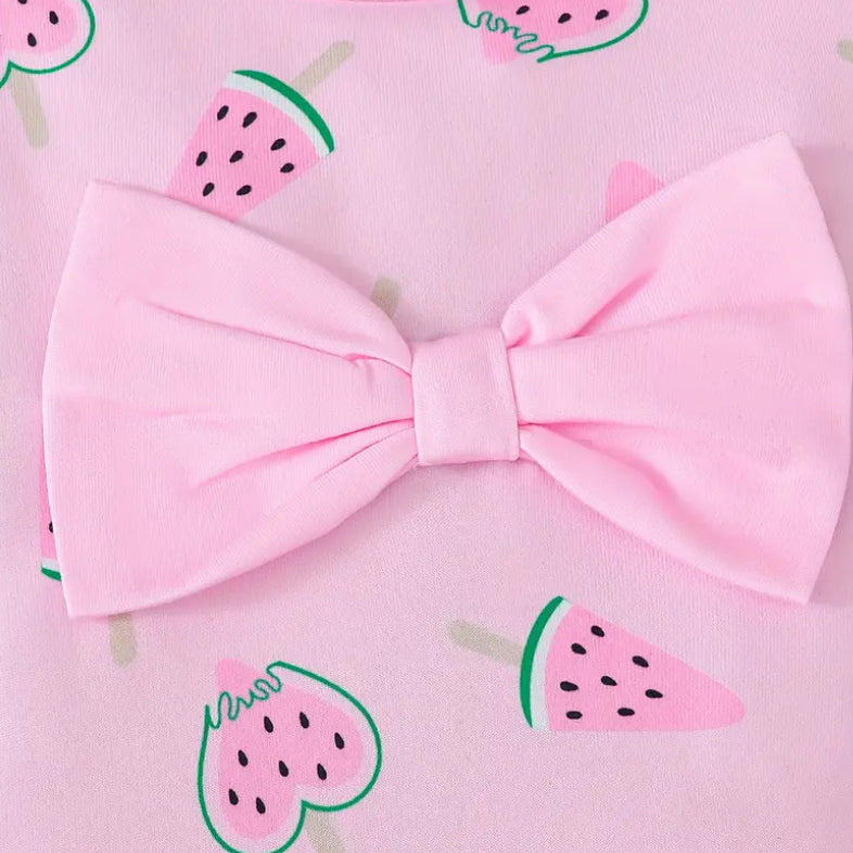 Lovely Watermelon Print Long Sleeve Baby Jumpsuit
